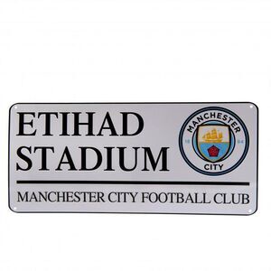 Manchester City FC Official Street Sign / White